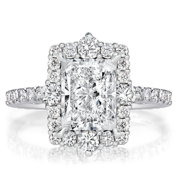 halo engagement rings - Radiant Cut Halo Ring Vintage Engagement Ring, Italo jewelry - Online Catalog