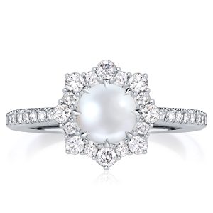 halo engagement rings - Halo Pearl Engagement Ring In Sterling Silver, Italo jewelry - Online Catalog