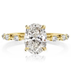 Classic rings - Golden Oval Cut White Sapphire Engagement Ring For Women, Apparel & Accessories, Italo jewelry - Online Catalog