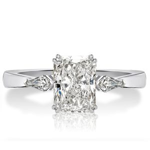 three stone engagement rings - Three Stone Radiant Cut Engagement Ring Affordable Ring, Italo jewelry - Online Catalog