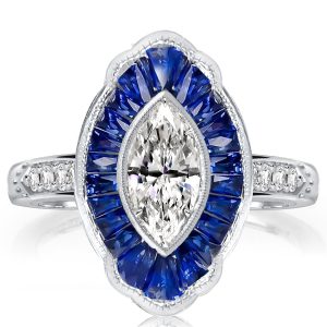 halo engagement rings - Italo Milgrain Halo Marquise Cut Engagement Ring For Women, Italo jewelry - Online Catalog