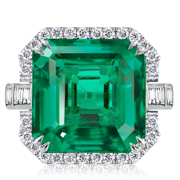 halo engagement rings - Italo Halo Asscher Cut Emerald Color Engagement Ring, Italo jewelry - Online Catalog