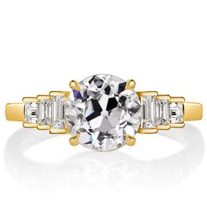 classic engagement rings - Italo Golden Seven Stone Round Cut Engagement Ring, Italo jewelry - Online Catalog
