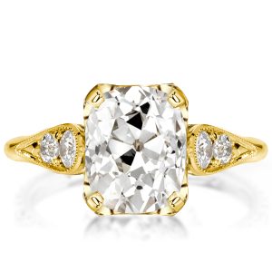 Unique engagement Rings - Cushion Cut Engagement Ring Milgrain Promise Ring, Italo jewelry - Online Catalog