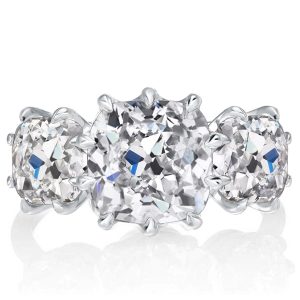 Three stone rings - Three Stone Cushion Cut Engagement Ring Promise Ring, Three stone rings, Italo jewelry - Online Catalog