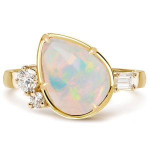 unique engagement rings - Unique Pear Cut Opal Engagement Ring Promise Ring, Italo jewelry - Online Catalog