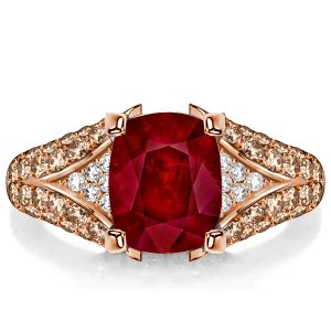 Unique engagement Rings - Italo Ruby Ring Cushion Cut Engagement Ring Vintage Ring, Italo jewelry - Online Catalog