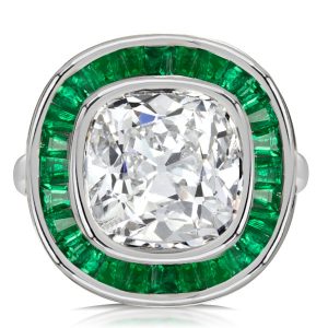 halo engagement rings - Italo Emerald Sapphire Halo White Cushion Engagement Ring, Italo jewelry - Online Catalog