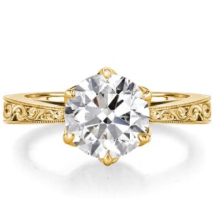 classic engagement rings - Italo Round Cut Solitaire Ring Vintage Engagement Ring For Women, Italo jewelry - Online Catalog