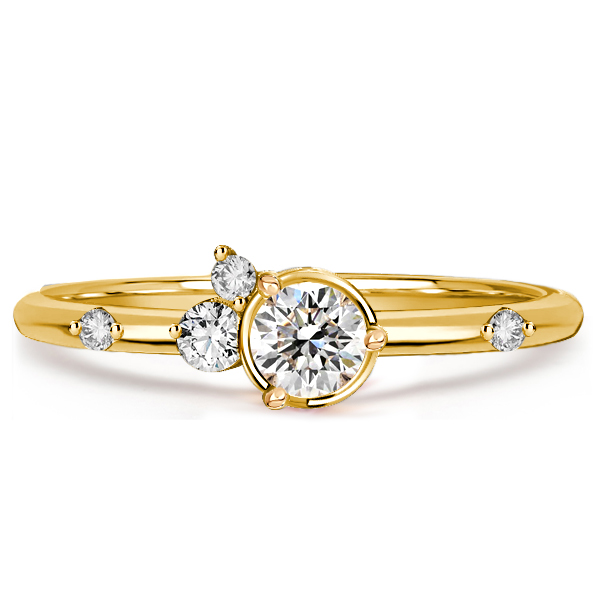 classic engagement rings - Italo White Sapphire Bezel Set Engagement Ring Flurry Ring, Italo jewelry - Online Catalog