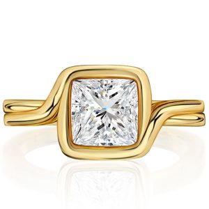 Classic engagement Rings - Italo Princess Cut Solitaire Ring Vintage Engagement Ring, Italo jewelry - Online Catalog