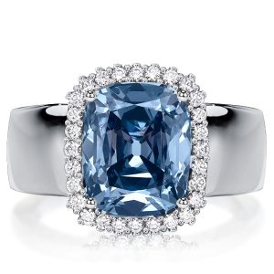 halo engagement rings - Italo Blue Topaz Cushion Cut Engagement Ring Halo Ring, Italo jewelry - Online Catalog