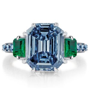 unique engagement rings - Italo Unique 3 Stone Blue Topaz Engagement Ring Promise Ring, Italo jewelry - Online Catalog