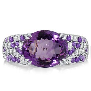 unique engagement rings - Italo Oval Cut Amethyst Engagement Ring For Women, Italo jewelry - Online Catalog