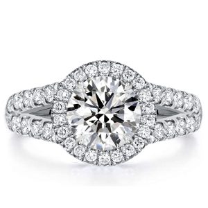 halo engagement rings - Italo Halo Split Shank Engagement Ring For Women, Italo jewelry - Online Catalog