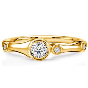 classic engagement rings - Italo White Sapphire Trio Engagement Ring For Women, Italo jewelry - Online Catalog