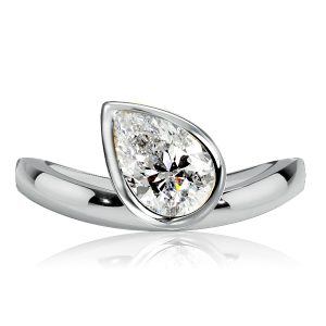 Classic engagement Rings - Italo Bezel Setting Pear Cut Solitaire Engagement Ring, Italo jewelry - Online Catalog
