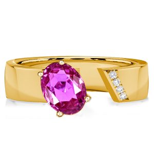 unique engagement rings - Italo Pink Ring Oval Cut Open Engagement Ring For Women, Italo jewelry - Online Catalog
