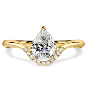 Classic rings - Italo Floating Pear Cut Engagement Ring For Women Classic, Apparel & Accessories, Italo jewelry - Online Catalog