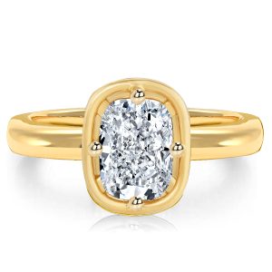 Classic engagement Rings - Italo White Sapphire Radiant Cut Solitaire Ring Engagement Ring, Italo jewelry - Online Catalog