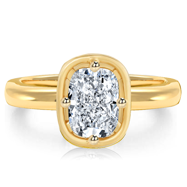 Classic engagement Rings - Italo White Sapphire Radiant Cut Solitaire Ring Engagement Ring, Italo jewelry - Online Catalog