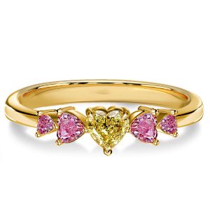 Unique engagement Rings - Italo Yellow Topaz Heart Cut Engagement Ring Pink Ring, Italo jewelry - Online Catalog