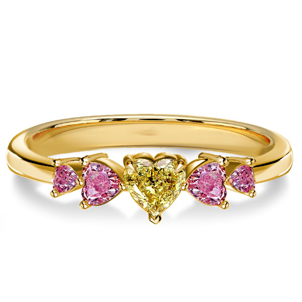 Unique engagement Rings - Italo Yellow Topaz Heart Cut Engagement Ring Pink Ring, Italo jewelry - Online Catalog