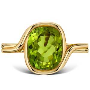 classic engagement rings - Italo Sterling Silver Rings Peridot Cushion Cut Engagement Ring, Italo jewelry - Online Catalog
