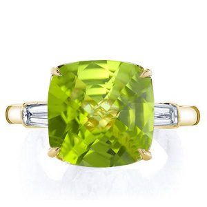 Classic rings - Italo Hidden Halo Peridot Cushion Cut Engagement Rings, Apparel & Accessories, Italo jewelry - Online Catalog