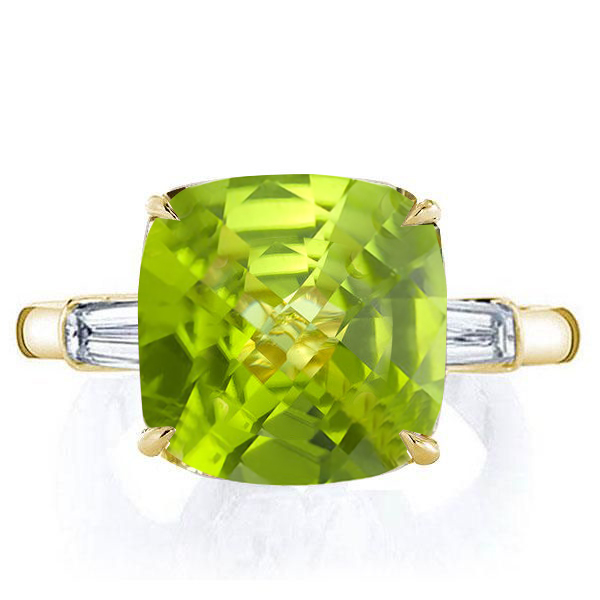 Classic rings - Italo Hidden Halo Peridot Cushion Cut Engagement Rings, Apparel & Accessories, Italo jewelry - Online Catalog