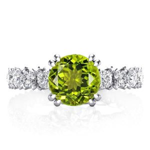 Classic rings - Italo Double Prong Peridot Eternity Wedding Rings For Women, Apparel & Accessories, Italo jewelry - Online Catalog