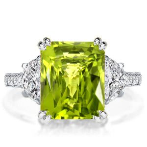 unique engagement rings - Italo Radiant Cut Peridot Engagement Ring For Women, Italo jewelry - Online Catalog