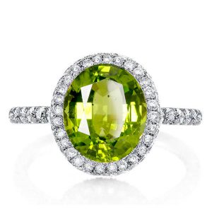 Halo engagement Rings - Italo Peridot Wedding Rings For Women Halo Engagement Ring, Italo jewelry - Online Catalog