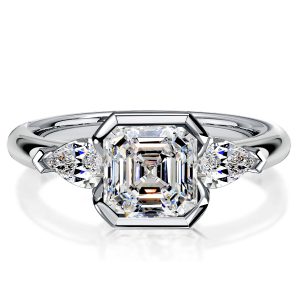 Three stone rings - Italo Asscher Cut 3 Stone Engagement Ring Sterling Silver Rings, Three stone rings, Italo jewelry - Online Catalog