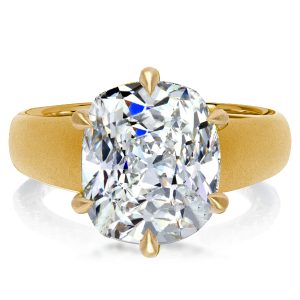 classic engagement rings - Italo Golden Hidden Halo Cushion Cut Engagement Ring, Italo jewelry - Online Catalog
