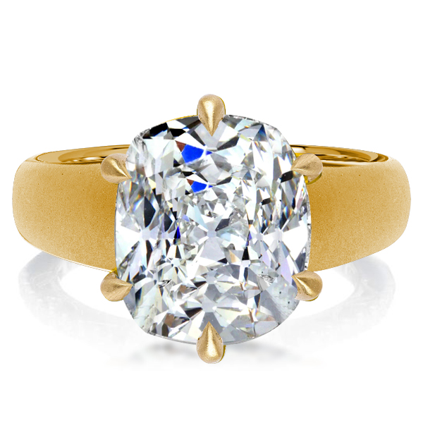 Classic rings - Italo Golden Hidden Halo Cushion Cut Engagement Ring, Apparel & Accessories, Italo jewelry - Online Catalog