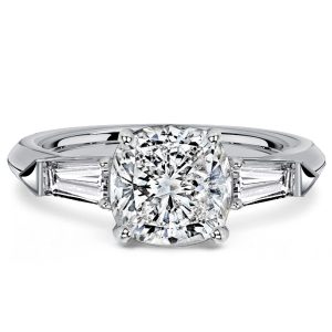 classic engagement rings - Italo 3 Stone White Sapphire Cushion Cut Engagement Rings, Italo jewelry - Online Catalog