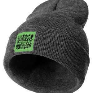 I Just Want To Work In My Garden With My Dog Plant Graphic Beanie Hat, Hats, Lilicloth.com