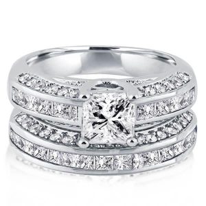 bridal sets - Italo Classic Created White Sapphire Bridal Set (3.11 CT. TW.), Italo jewelry - Online Catalog