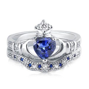 Bridal sets rings - Italo Claddagh Created Sapphire Bridal Set, Italo jewelry - Online Catalog