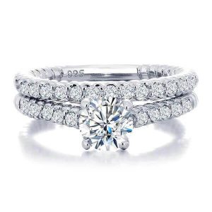 bridal sets - Italo Classic Engagement Ring Affordable Silver Bridal Set, Italo jewelry - Online Catalog