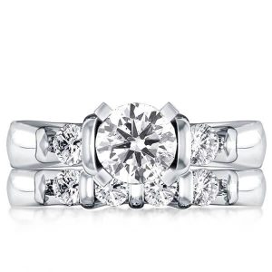 Bridal sets rings - Italo Cathedral Four Prong Bridal Set, Italo jewelry - Online Catalog