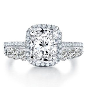 Bridal sets rings - Italo Halo Radiant Created White Sapphire Bridal Set, Italo jewelry - Online Catalog
