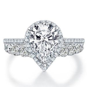 Bridal sets rings - Italo Halo Pear Created White Sapphire Bridal Set, Italo jewelry - Online Catalog