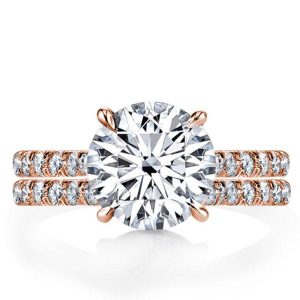 Bridal sets rings - Italo Rose Gold Classic Round Created White Sapphire Bridal Set, Italo jewelry - Online Catalog