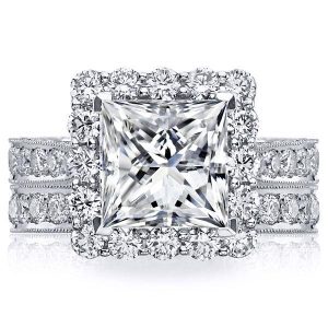 Bridal sets rings - Italo Milgrain Halo Created White Sapphire Bridal Set, Italo jewelry - Online Catalog