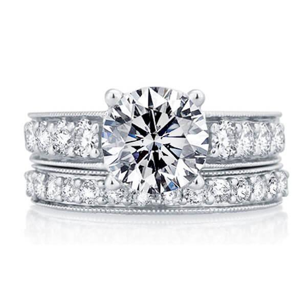 Bridal sets rings - Italo Classic Pave Setting Created White Sapphire Bridal Set, Italo jewelry - Online Catalog