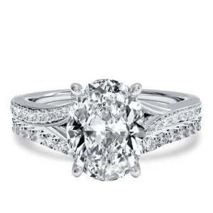 Bridal sets rings - Italo Bypass Oval Created White Sapphire Bridal Set, Italo jewelry - Online Catalog