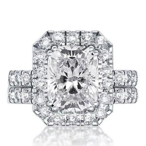 Bridal sets rings - Italo Classic Halo Created White Sapphire Bridal Set, Italo jewelry - Online Catalog