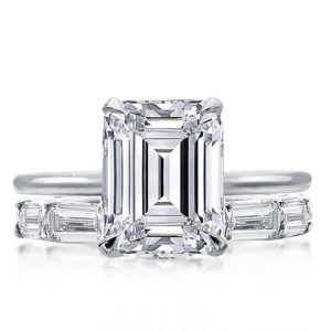 Bridal sets rings - Italo Solitaire Emerald Design Created White Sapphire Bridal Set, Italo jewelry - Online Catalog